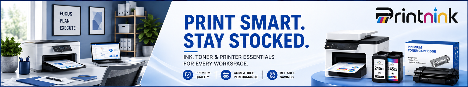 PrintnInk blue printer banner